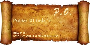 Petko Olivér névjegykártya