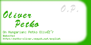 oliver petko business card